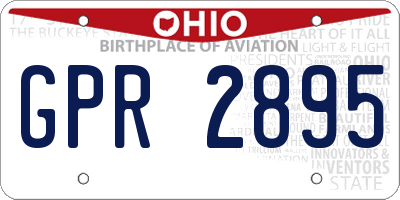 OH license plate GPR2895