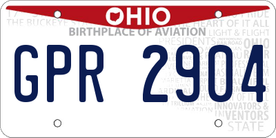 OH license plate GPR2904