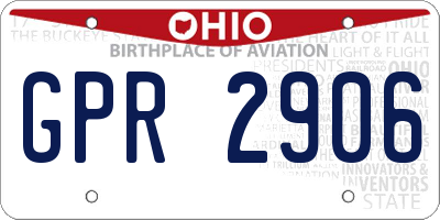 OH license plate GPR2906