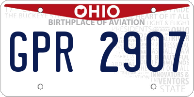 OH license plate GPR2907