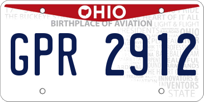 OH license plate GPR2912