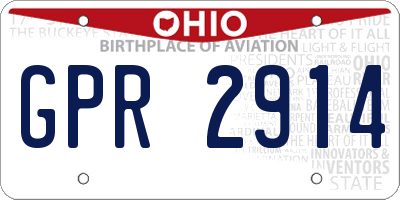 OH license plate GPR2914
