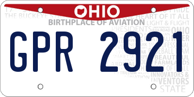 OH license plate GPR2921