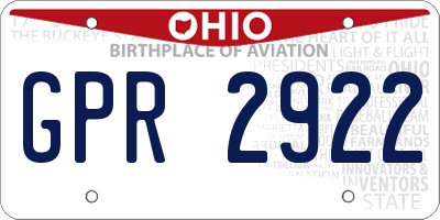 OH license plate GPR2922