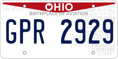 OH license plate GPR2929