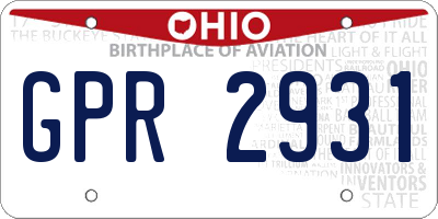 OH license plate GPR2931
