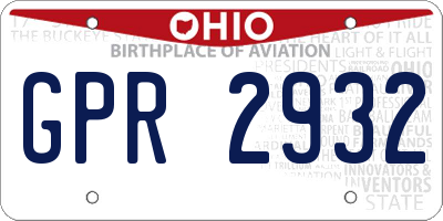 OH license plate GPR2932