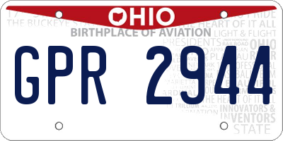 OH license plate GPR2944
