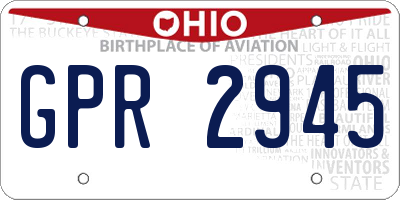 OH license plate GPR2945