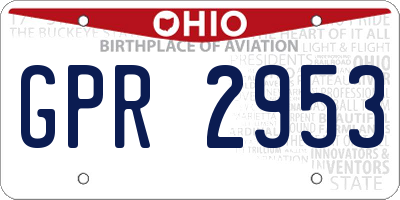 OH license plate GPR2953