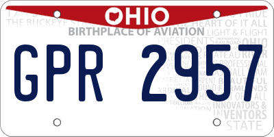 OH license plate GPR2957