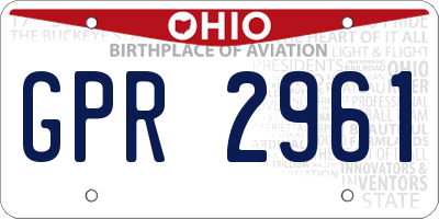 OH license plate GPR2961
