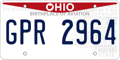 OH license plate GPR2964