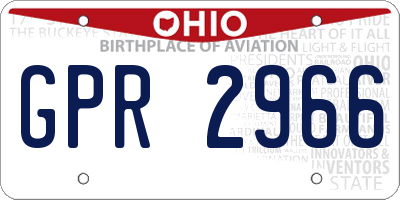 OH license plate GPR2966