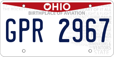 OH license plate GPR2967