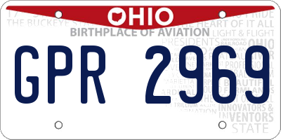 OH license plate GPR2969