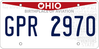 OH license plate GPR2970
