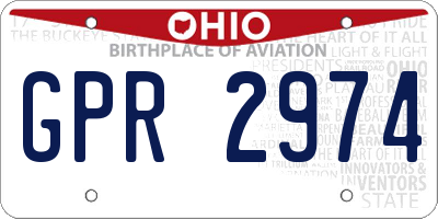 OH license plate GPR2974