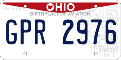 OH license plate GPR2976
