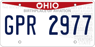 OH license plate GPR2977