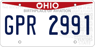 OH license plate GPR2991