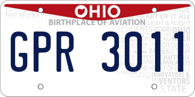 OH license plate GPR3011