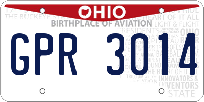 OH license plate GPR3014