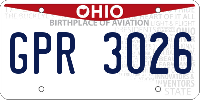 OH license plate GPR3026