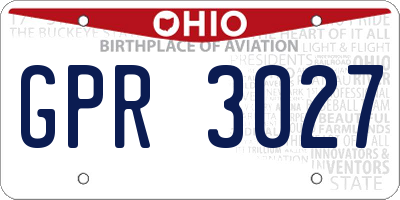 OH license plate GPR3027
