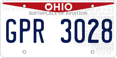 OH license plate GPR3028