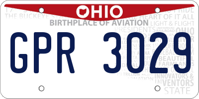 OH license plate GPR3029