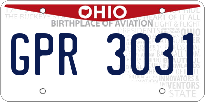 OH license plate GPR3031