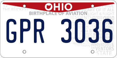 OH license plate GPR3036