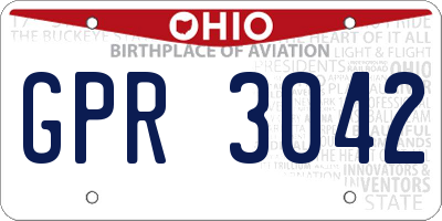 OH license plate GPR3042