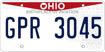 OH license plate GPR3045