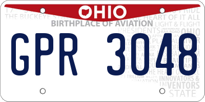 OH license plate GPR3048