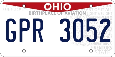 OH license plate GPR3052
