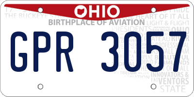 OH license plate GPR3057