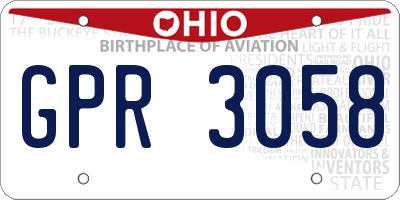 OH license plate GPR3058