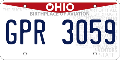 OH license plate GPR3059
