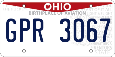 OH license plate GPR3067
