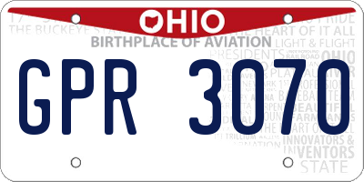 OH license plate GPR3070