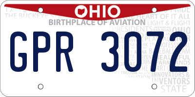OH license plate GPR3072