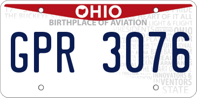 OH license plate GPR3076