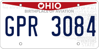 OH license plate GPR3084