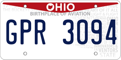 OH license plate GPR3094
