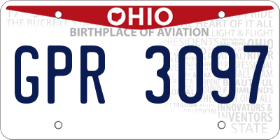 OH license plate GPR3097