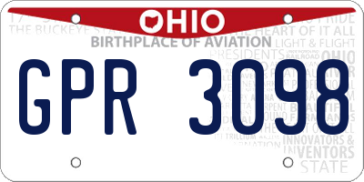 OH license plate GPR3098