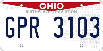 OH license plate GPR3103