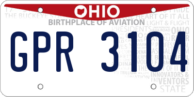 OH license plate GPR3104